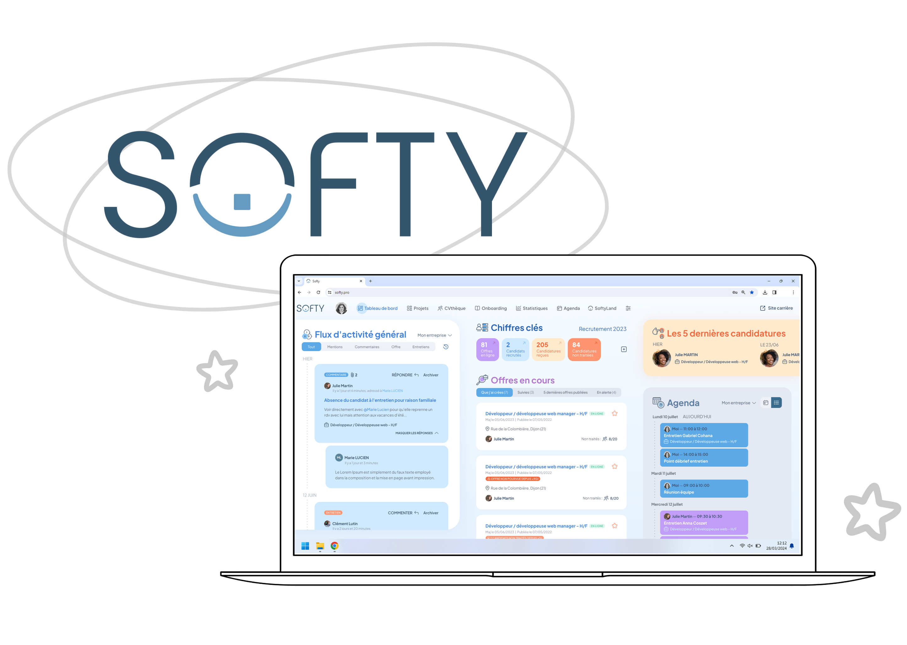 Aperçu du logiciel de recrutement ATS Softy